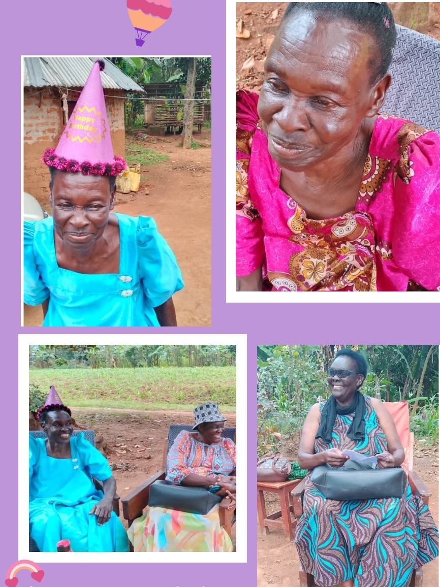 Retired Uganda Prisons Service Officer, Phoebe and Mrs. Betty Anne Apio Owaraga, celebrating the former's 74th birthday,