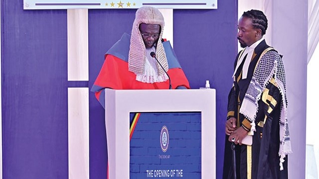 Leader of Uganda's Justice, Law and Order organs confer, during the official opening of the New Law Year 2025.